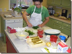 Me chopping LOTS of parsley!