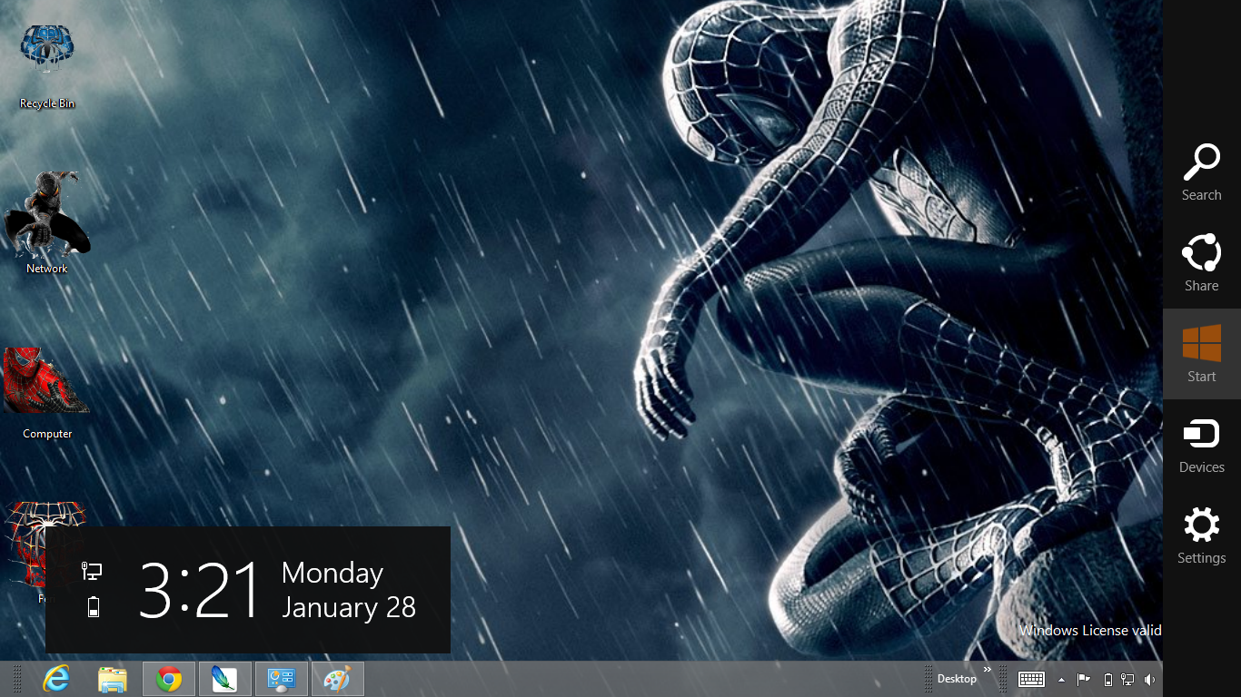 Black Spiderman 3 Theme For Windows 8