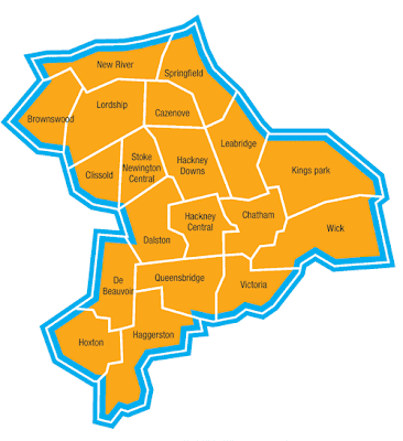 Hackney Map Region Political