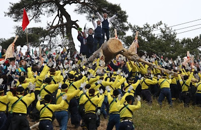 Onbashira Festival in Japan Seen On www.coolpicturegallery.net