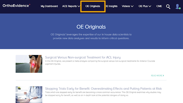 page showing OE originals reports