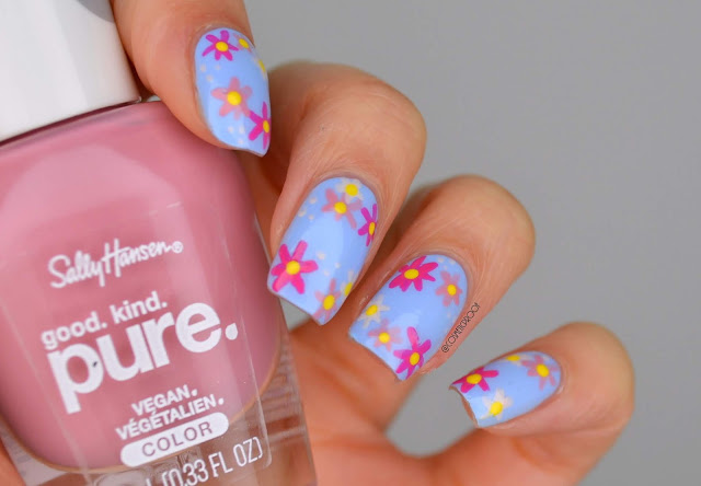 Flower Nail Art with Sally Hansen Pure