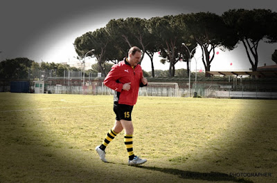 Roma. Campo di Calcio Nazionale di Rebibbia. ARGOS Soccer TEAM Forze di Polizia Il Mister Claudio De Camillis
