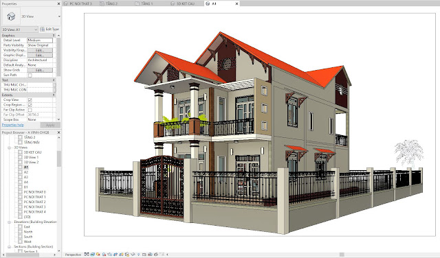 revit-nha-mai-thai-2-tang