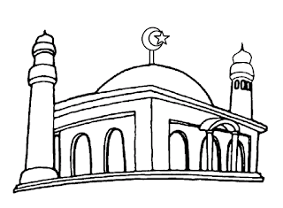 Gambar Mewarnai Masjid Untuk Anak