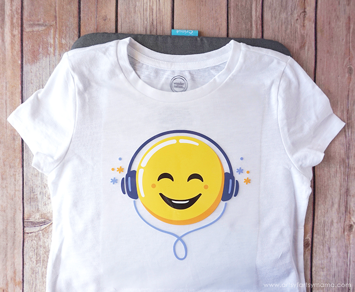 Headphones Emoji Tee with Cricut Iron-On Designs