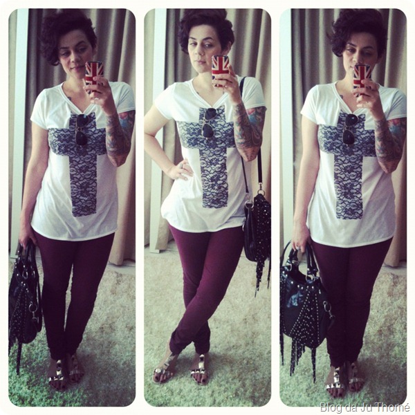 look calça jeans burgundy tshirt cruz look calça jeans burgundy tshirt cruz