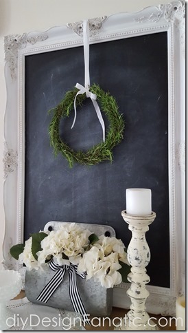 how to make a rosemary wreath, cottage, cottage style, farmhouse, farmhouse style, diy design fanatic.com 