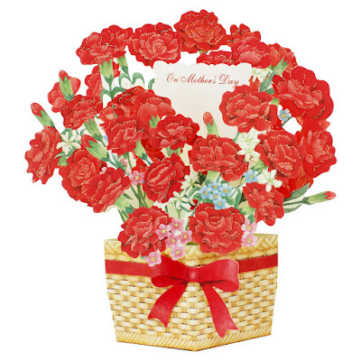  Carnation Blooming Basket Pop Up Mother's Day Card