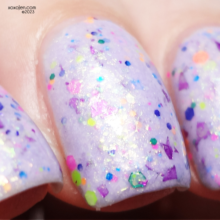 xoxoJen's swatch of Glam It Looks Like A Rainbow Vomited On Your Side