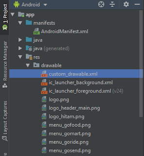 Letak file drawable.xml pada Android Studio