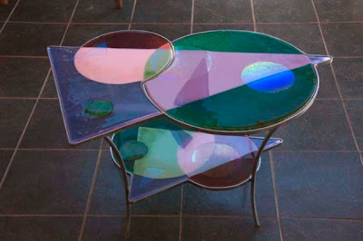 Stained glass table, Antique Table, Glass Table, Stained Table