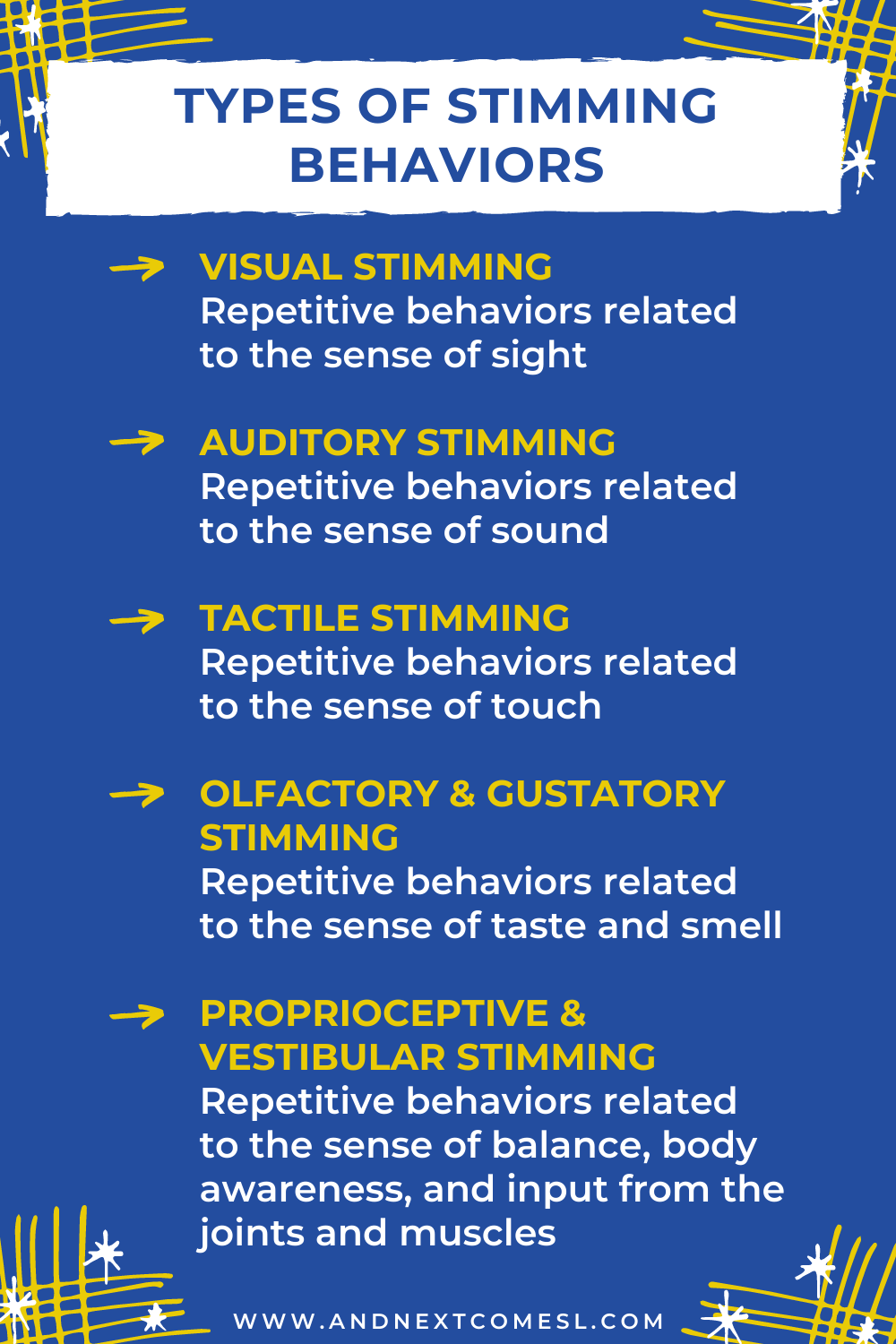 Types of stimming in autism