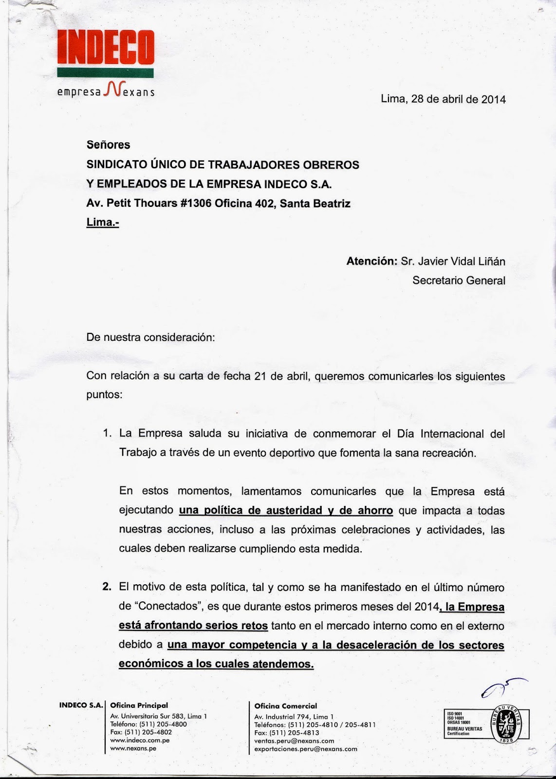 Carta De Solicitud De Quinquenio Nicaragua - u Carta De