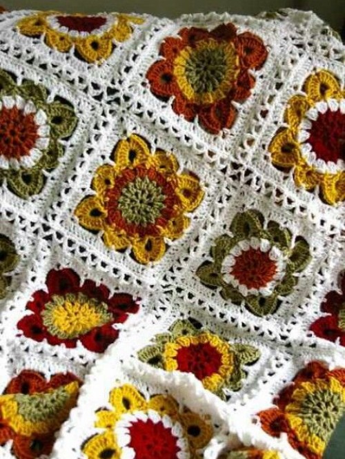 Sunflowers Crochet Blanket - Free Pattern 