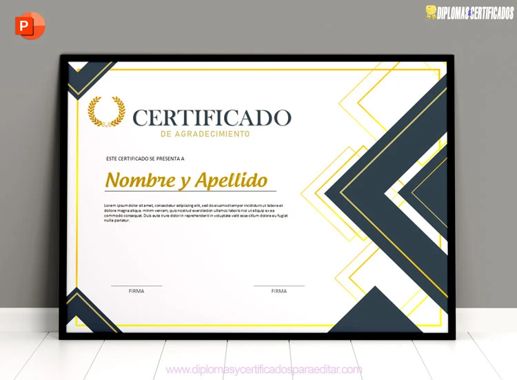 Plantilla PowerPoint de certificado de agradecimiento