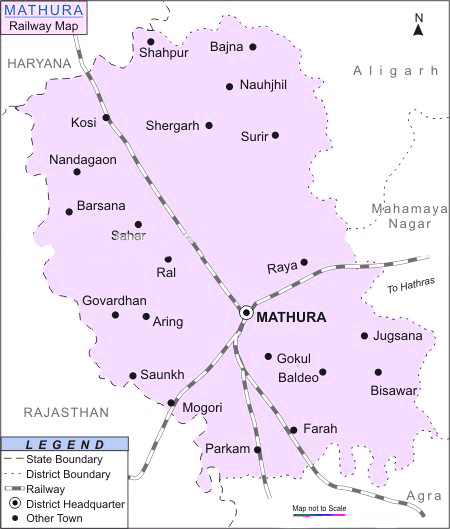 mathura district map shrouded in folklore mathura the legendary ...