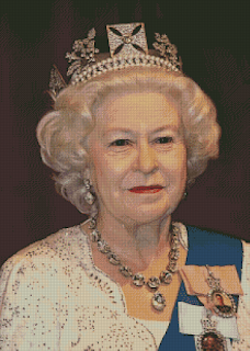 Queen Elizabeth II free cross stitch pattern