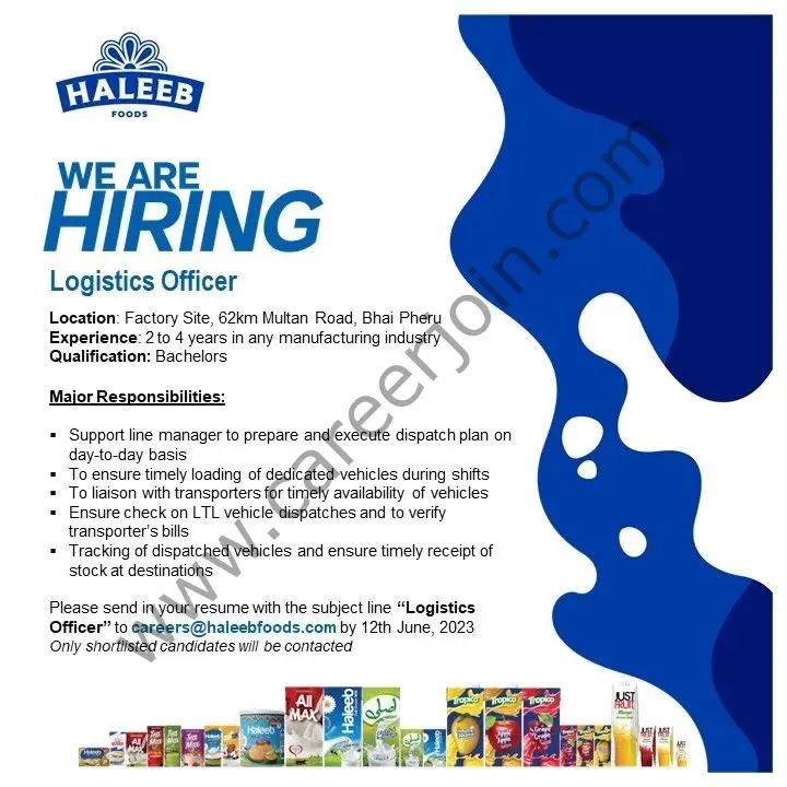 Jobs in Haleeb Foods Limited