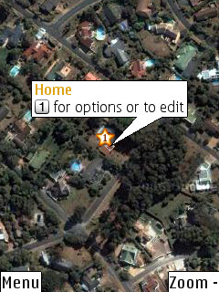 Satellite map view of our home