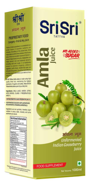 Sri Sri Tattva Amla Juice, 1Litre (Pack of 3)