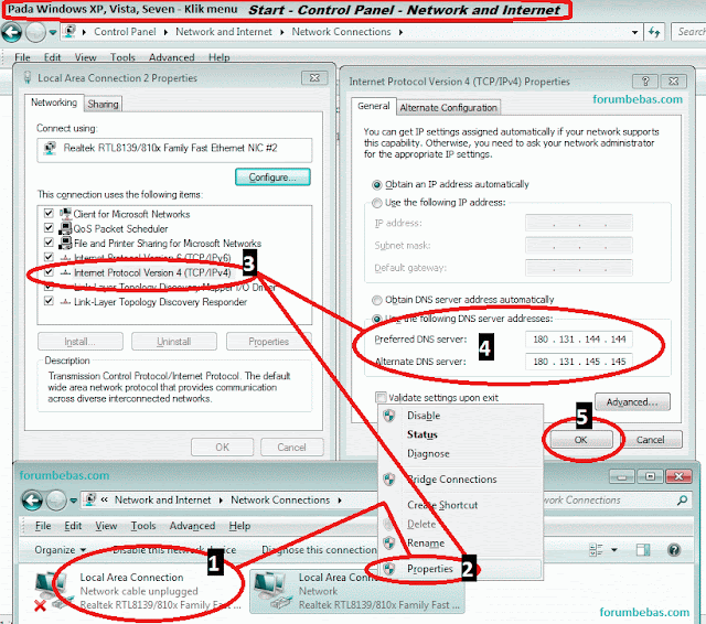 cara setting dns nawala