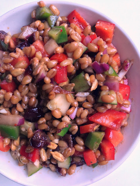 Spelt Berry Salad with Balsamic Maple Dijon Vinaigrette