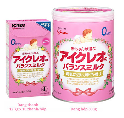 Sữa Icreo Glico số 0 dạng bột và thanh