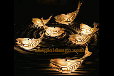 Thế Giới Đèn Gỗ - Đèn gỗ trang trí cá heo 3