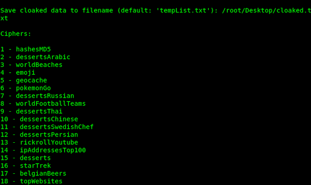 cloakify ciphers