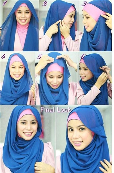 contoh tutorial hijab segi empat kreasi trend terbaru 2017/2018