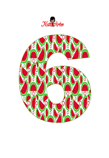 Abecedario con Sandías. Alphabet with Watermelons.