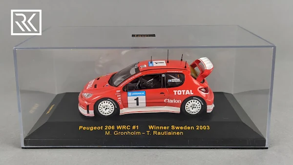 Zdjecie modelu IXO RAM106 Peugeot 206 WRC, Rally Sweden 2003, Winners Gronholm / Rautiainen