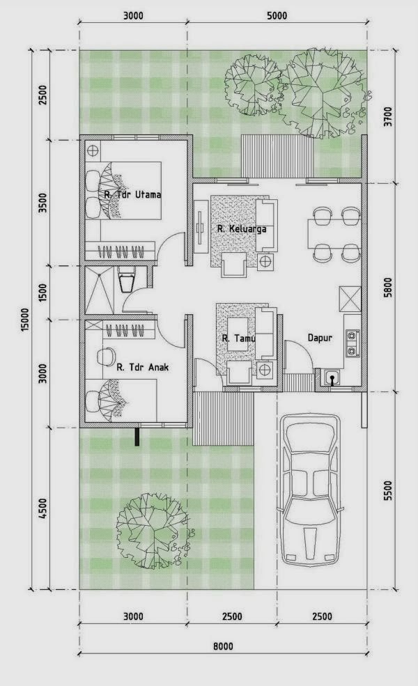 Contoh Desain Rumah Minimalis Type 54 Terbaru 2016