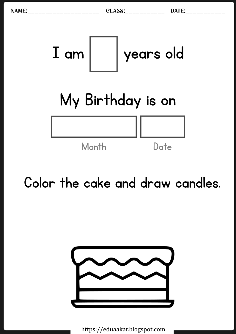 My Birthday Worksheet