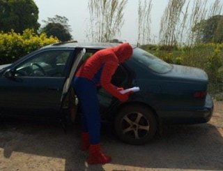 University Lecturer Disguised In “Spiderman” Costumes To Attend To Students Because Of ASUU Strike 