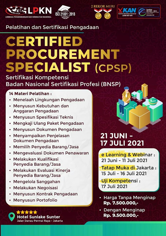 Gelar Non Akademik CERTIFIED PROCUREMENT SPECIALIST 