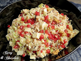    Ensalada tibia de arroz con granada, nueces y feta - Wild rice salad with pomegranate, walnuts and feta