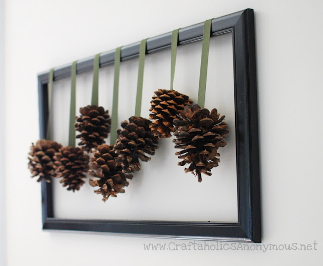 Wall art with pinecones tutorial