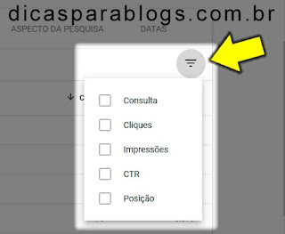 filtros do google search console