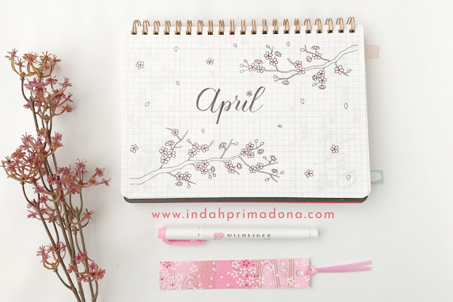 april 2019 bullet journal setup, bullet journal, bujo, bullet journal setup, plan with me, journal setup, bullet journal indonesia