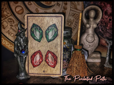 The 4 of Gems card from The Dark Crystal Tarot.