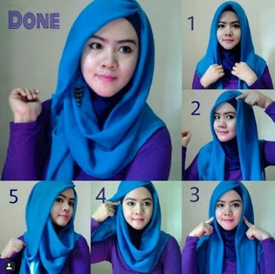 Tutorial Hijab Segi Empat Untuk Wajah Bulat dan Pipi Tembem