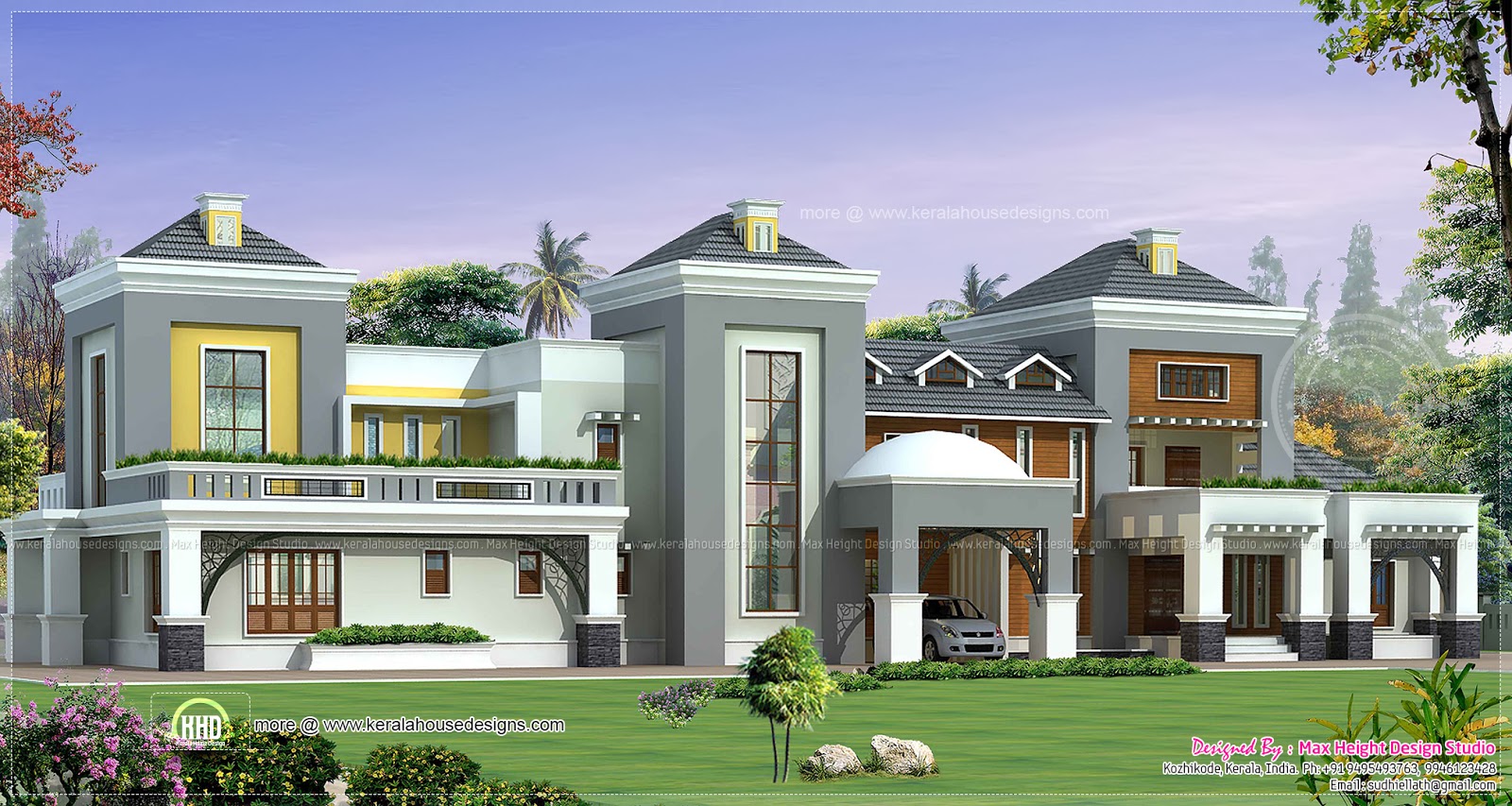 Luxury house plan with photo - Kerala home design and floor plans