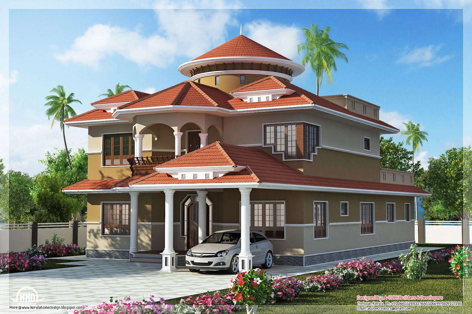 Beautiful dream  home  design in 2800 sq feet Kerala home  