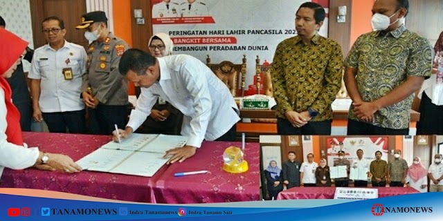 Wako Pariaman Genius Umar Tanda Tangani MOU Pengisi Loket MPP Kota Pariaman