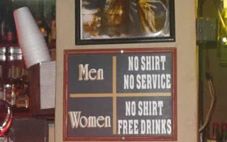 Men vs woman funny bar sign