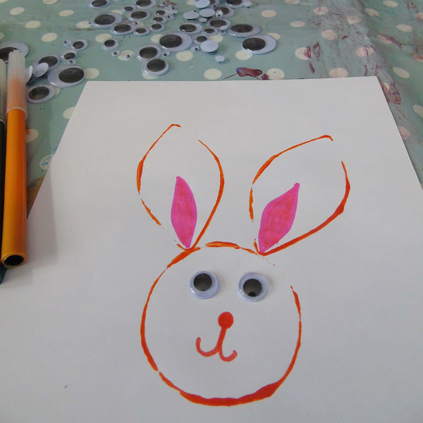 creating easter bunny prints to make bunting