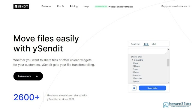 ySendit : un outil en ligne pour envoyer des fichiers sans limite de taille et disponibles longtemps (2 ans !)