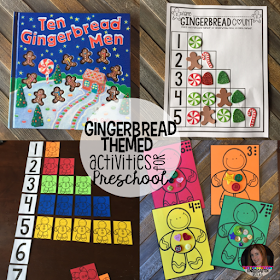 Gingerbread Man Activities, Centers and Crafts.  The boys and girls will learn important math, literacy and book comprehension concepts, strategies and skills through book centered lessons and activities.  Check out our blog post for more ideas and freebies!